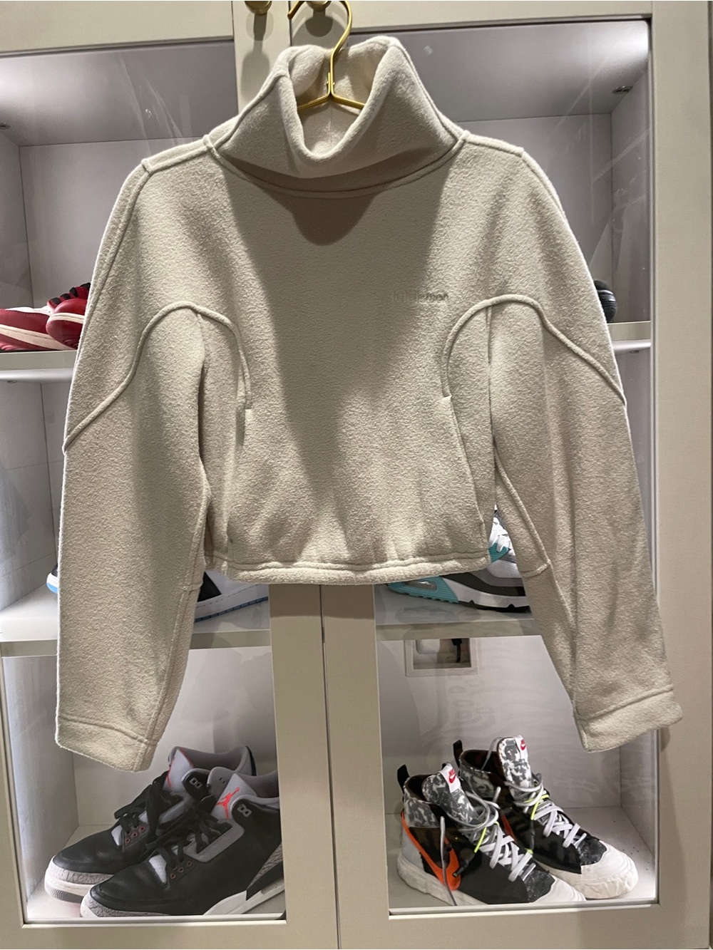 Lululemon Looped Terry Fleece Funnel Neck Cropped Pullover size 2